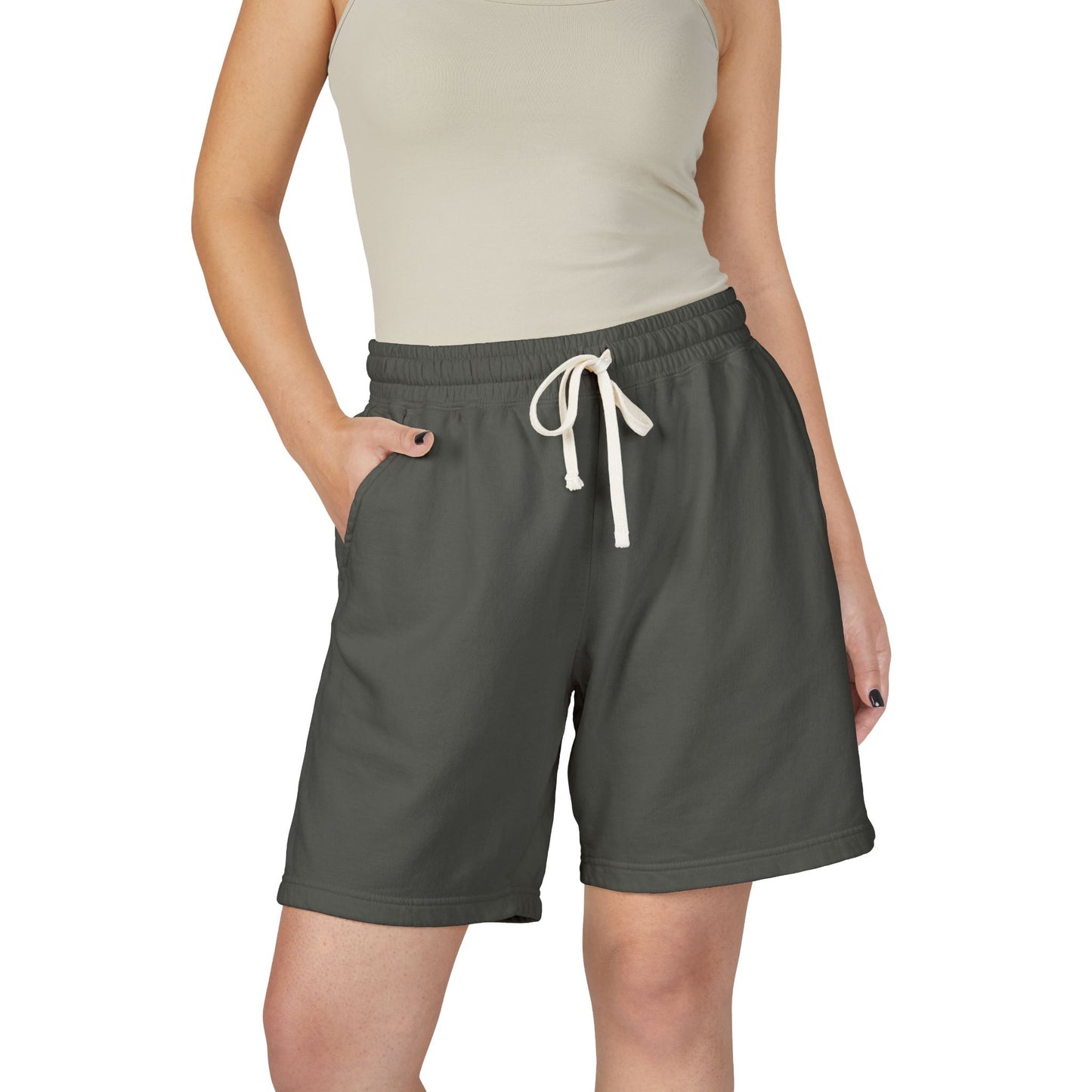 Lightweight Garment - Dyed Fleece Sweat Shorts — Casual Drawstring Lounge Shorts - MetroGrit