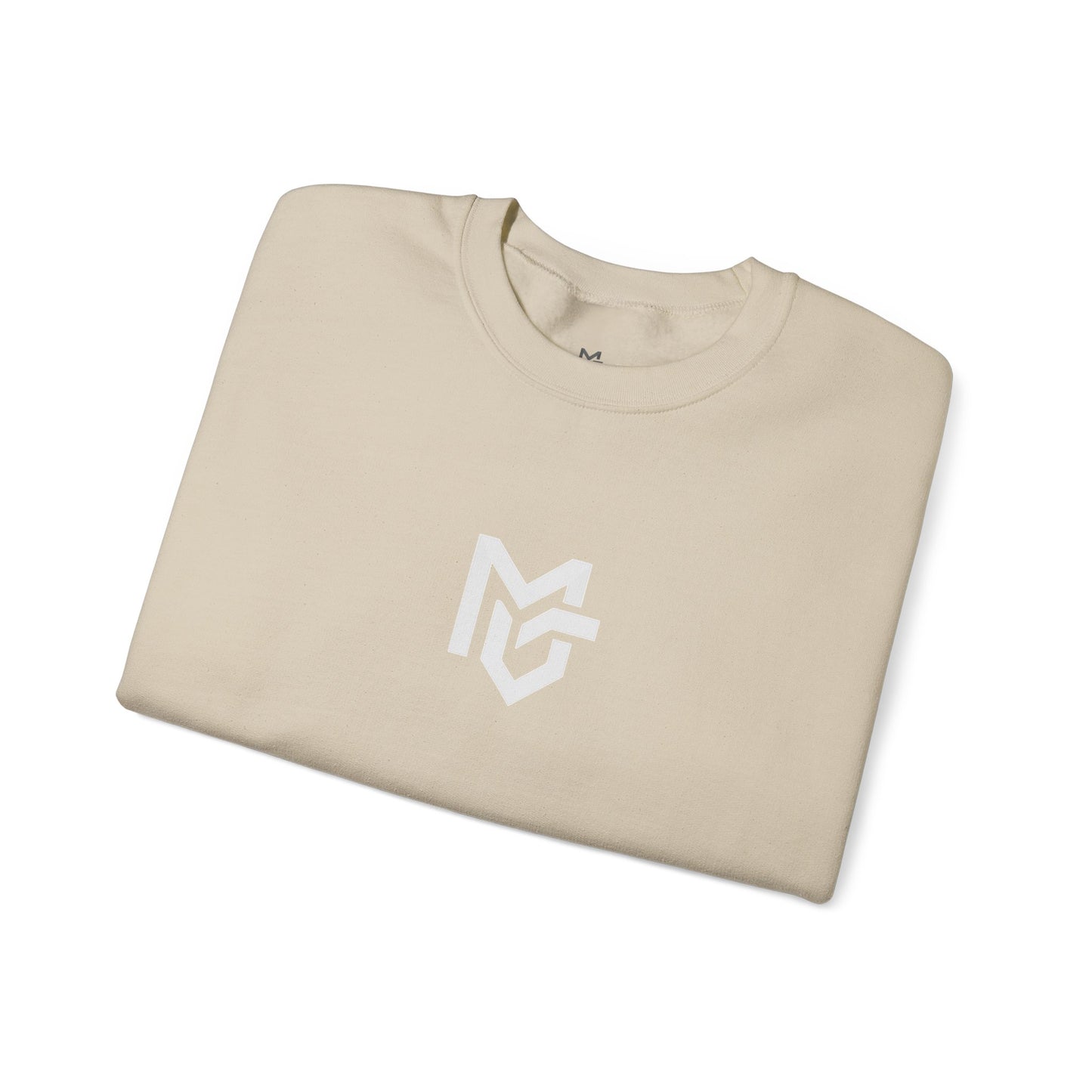 Minimal Logo Crewneck Sweatshirt — Clean White Casual Pullover - MetroGrit