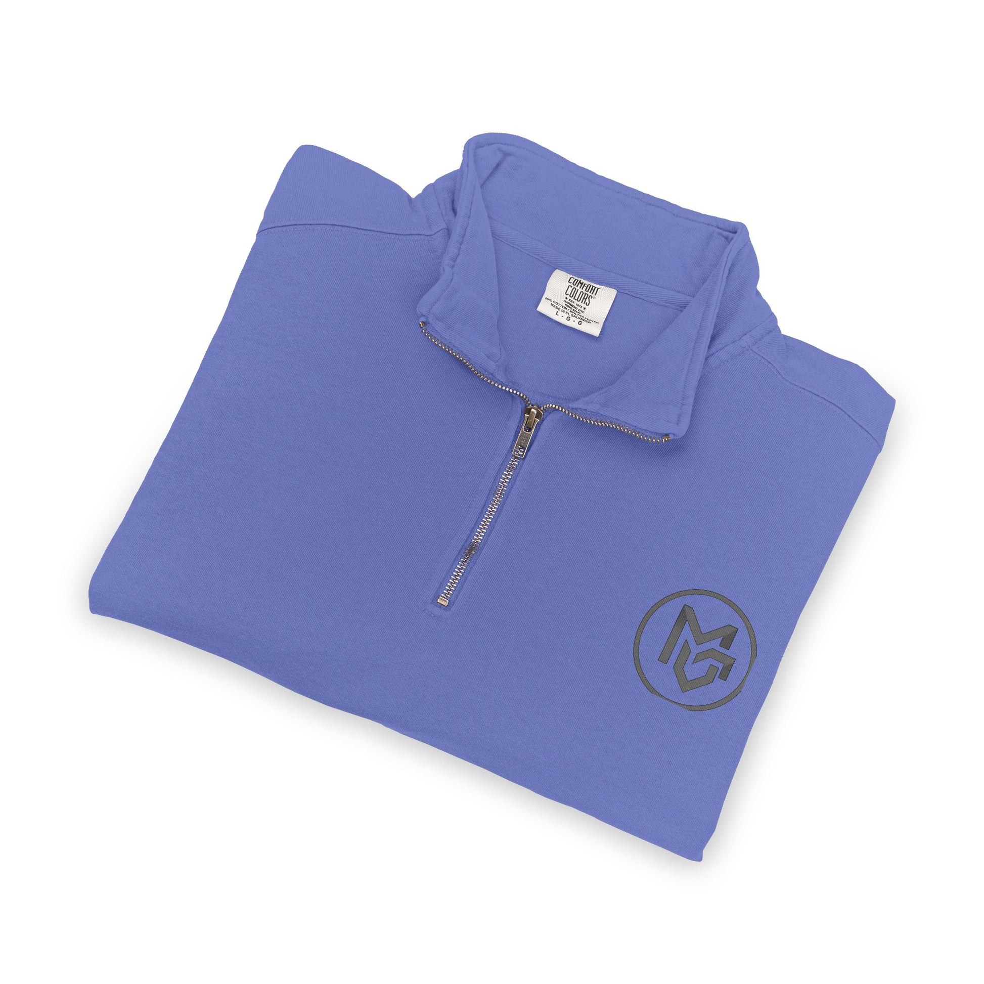 Embroidered Quarter - Zip Sweatshirt — Minimalist Chest Logo, Cozy Casual Pullover - MetroGrit