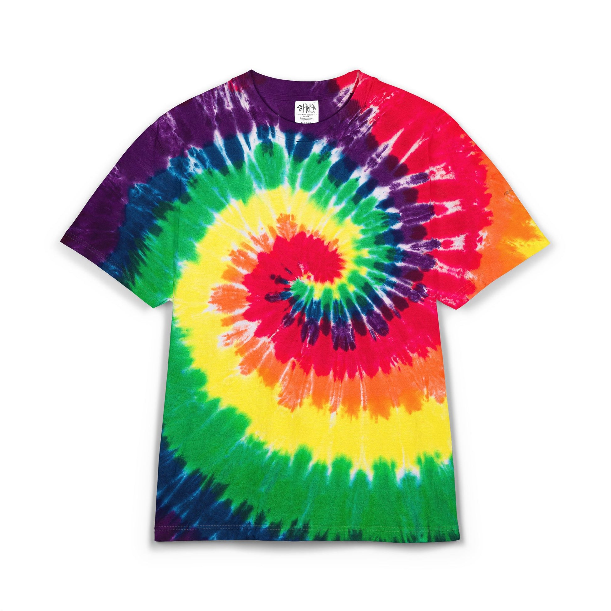 Tie - Dye Spiral Tee — Oversized Embroidered Rainbow T-Shirt - MetroGrit