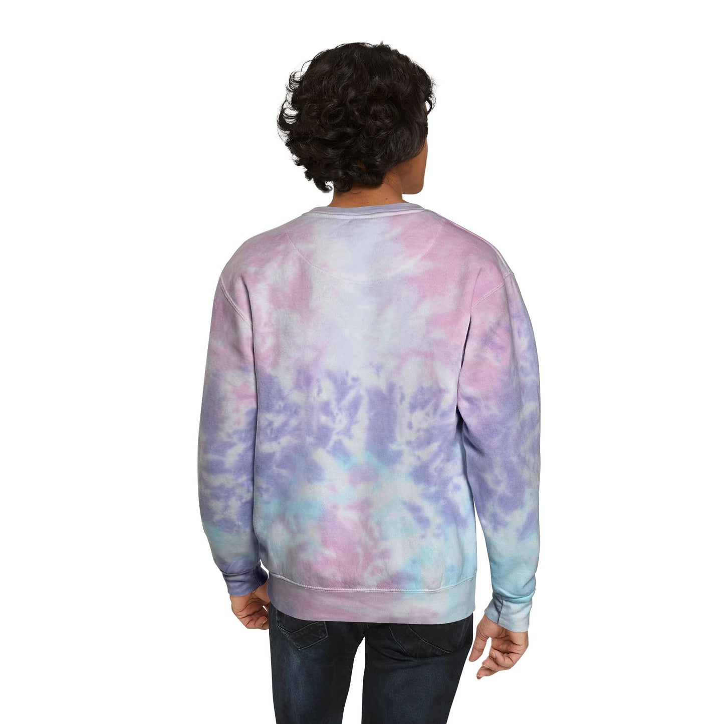 Pastel Blue Tie - Dye Sweatshirt — 'METROGRIT' Logo Crewneck - MetroGrit