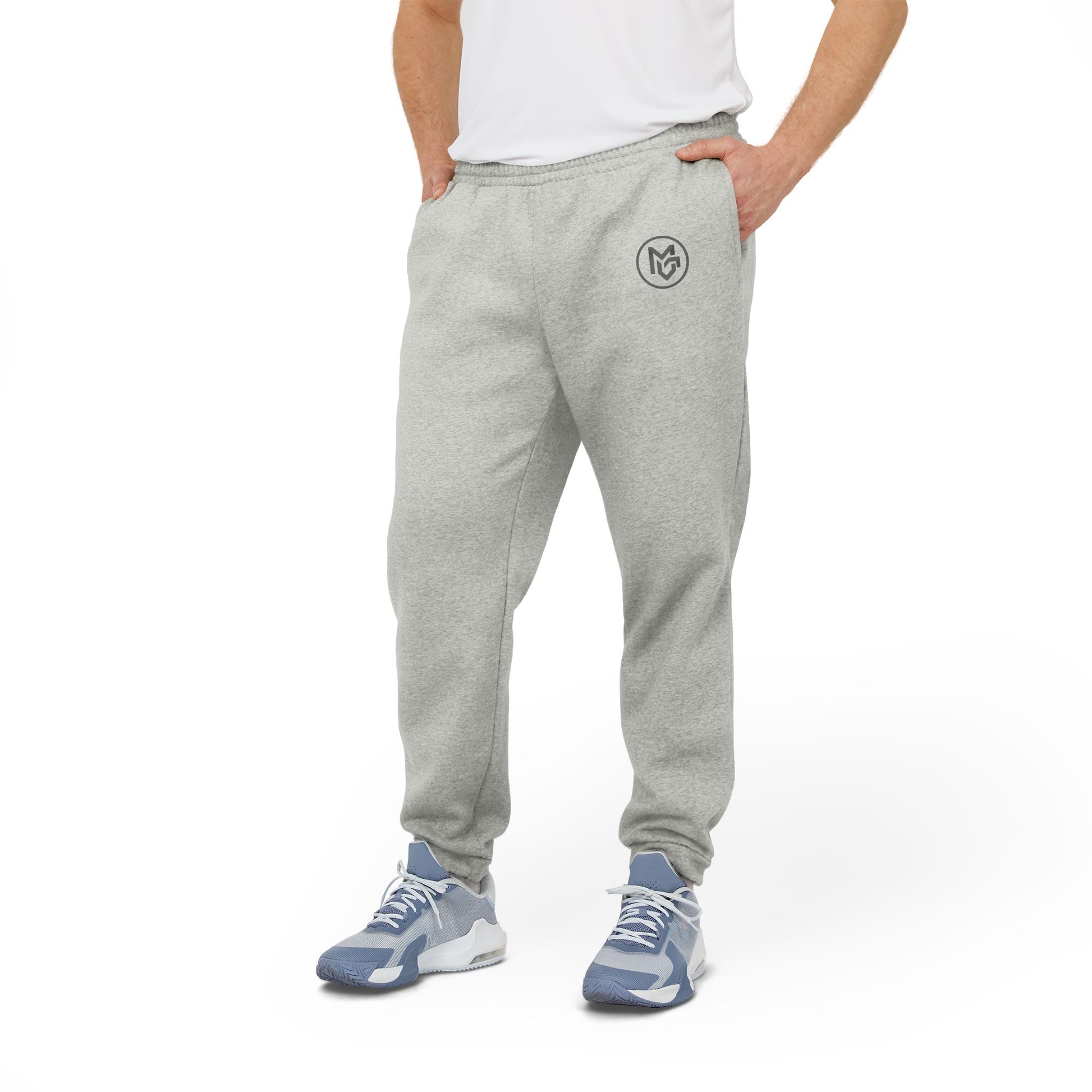 Adidas Grey Fleece Joggers – Comfortable Casual Sweatpants with Logo - MetroGrit