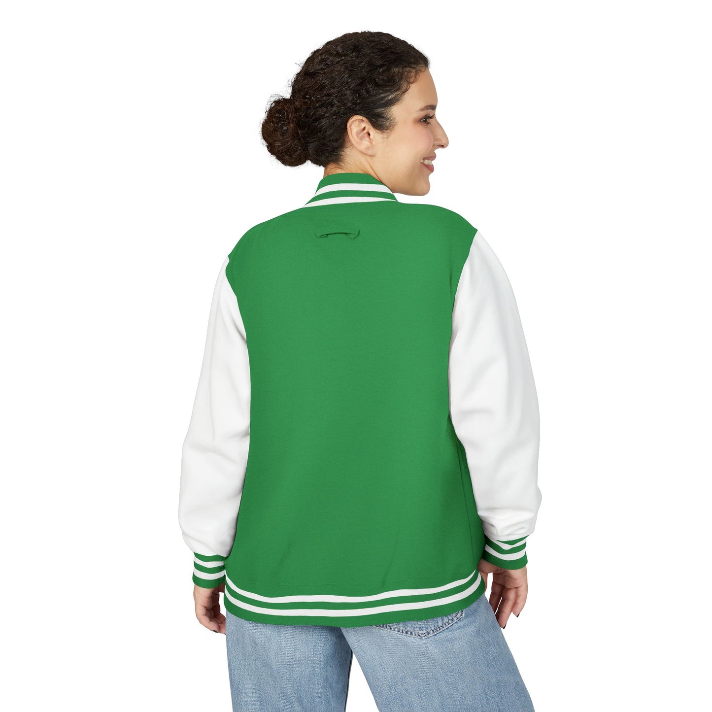 Varsity Letterman Jacket — Red & White Classic College Logo Jacket