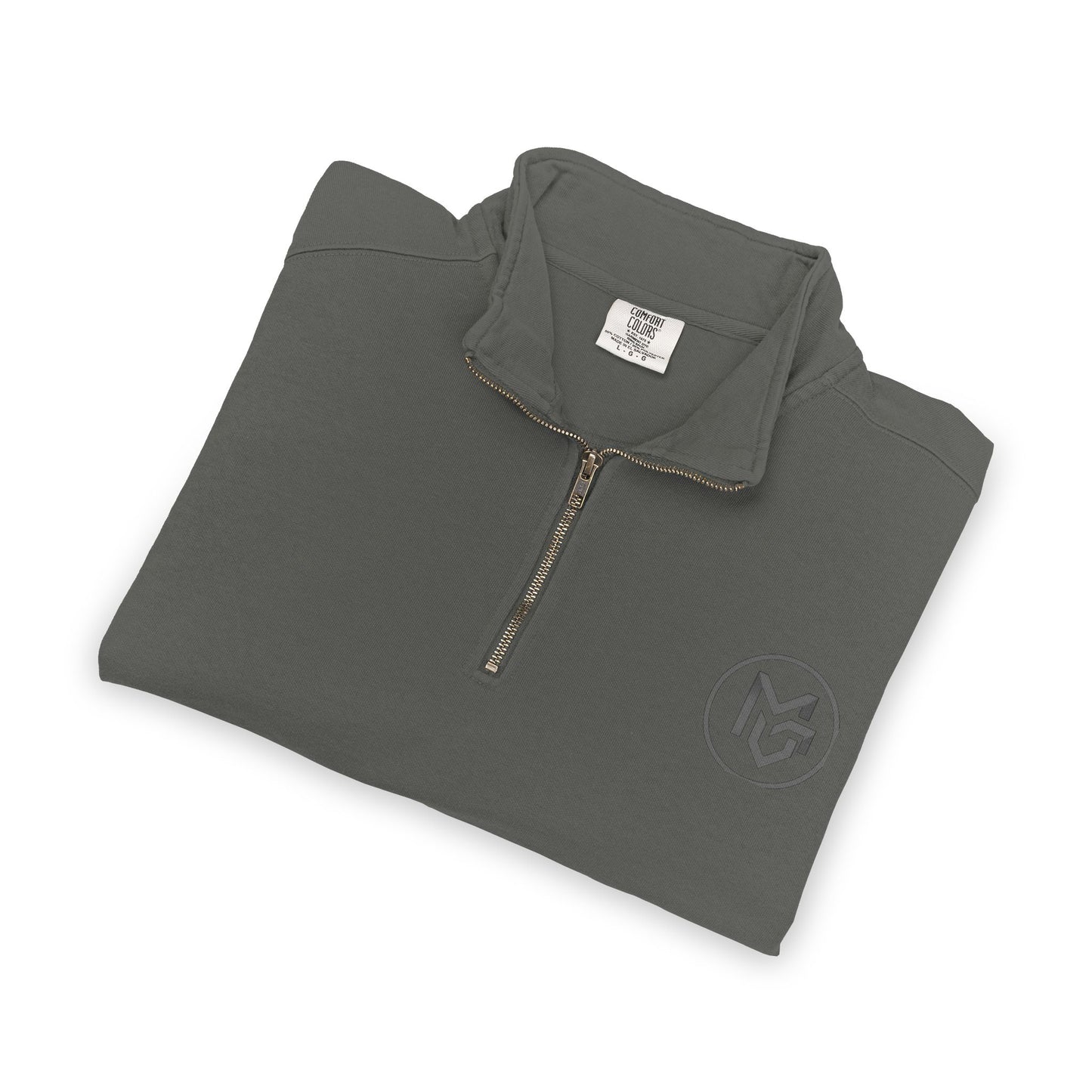 Embroidered Quarter - Zip Sweatshirt — Minimalist Chest Logo, Cozy Casual Pullover - MetroGrit