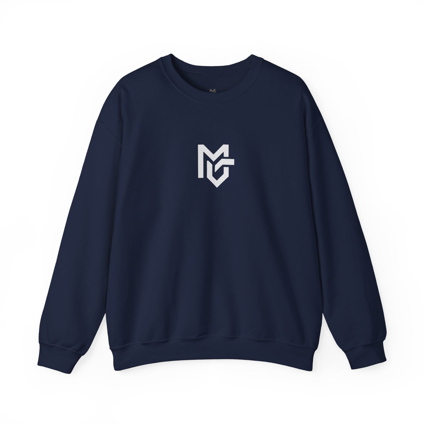 Minimal Logo Crewneck Sweatshirt — Clean White Casual Pullover - MetroGrit