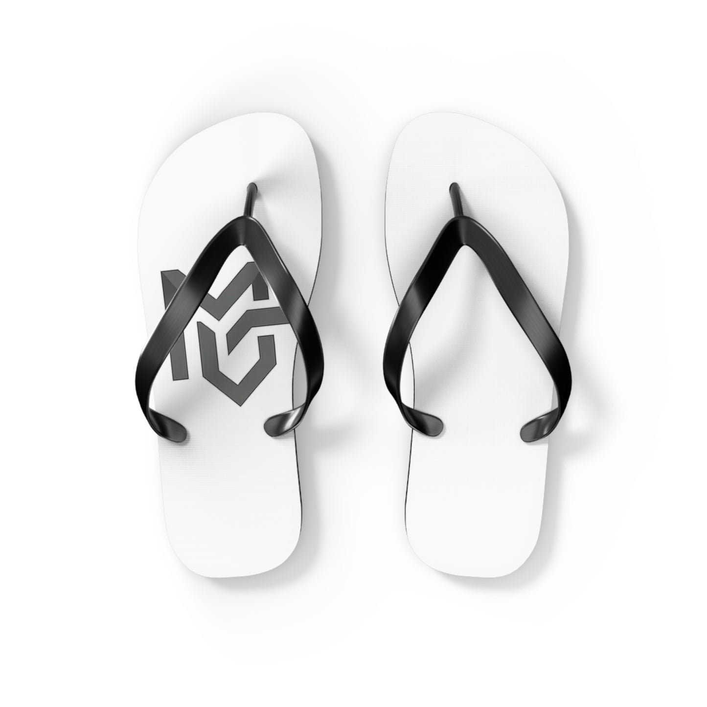 Monochrome Geometric Logo Flip Flops — Minimalist Beach Sandals - MetroGrit