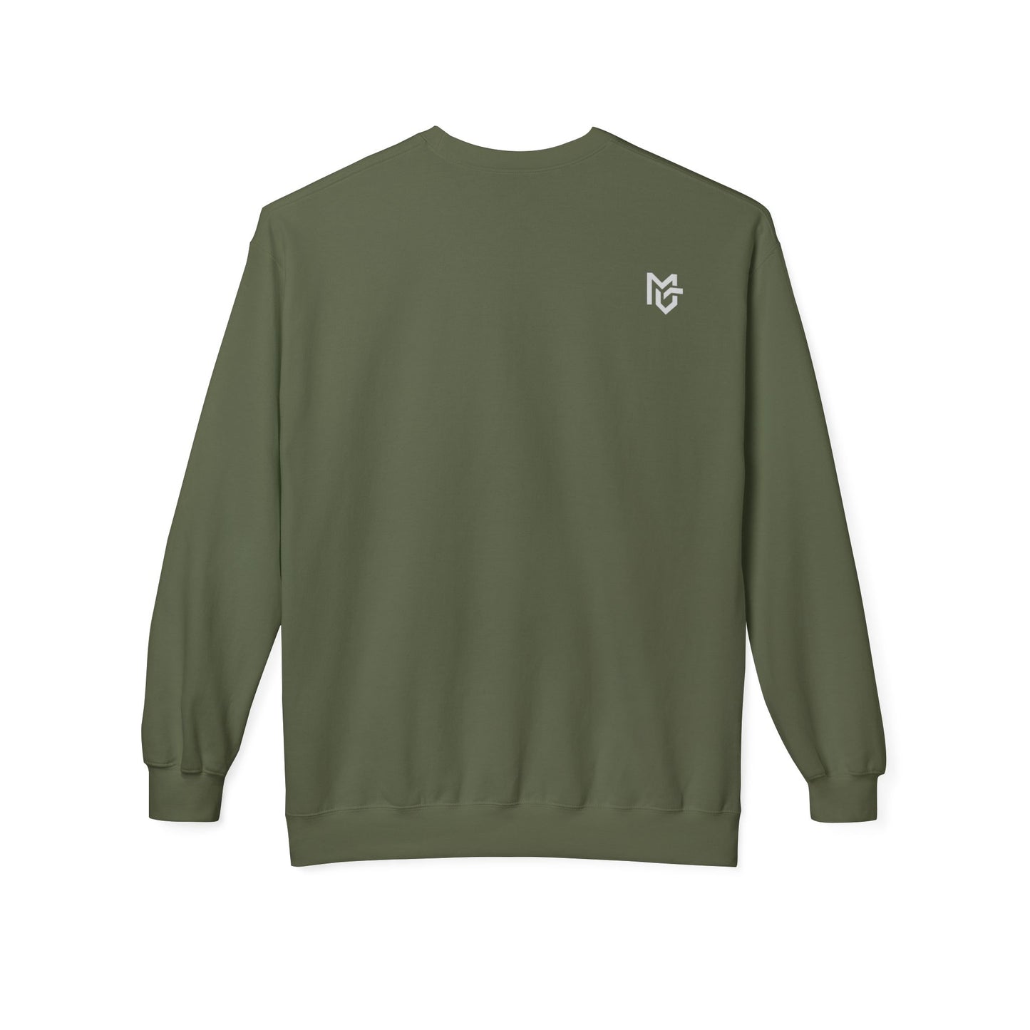 Minimal Logo Crewneck Sweatshirt — White Softstyle Fleece